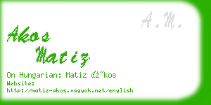 akos matiz business card